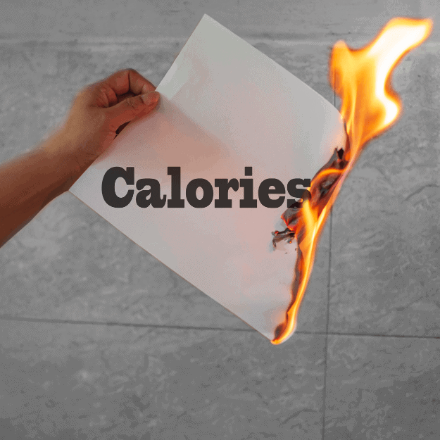 Paper with calories printed on it being burnt questioning the calories in calories out theory