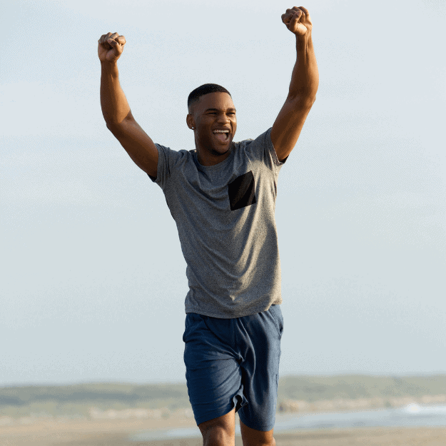 A man winning at life from due to eating animal fat