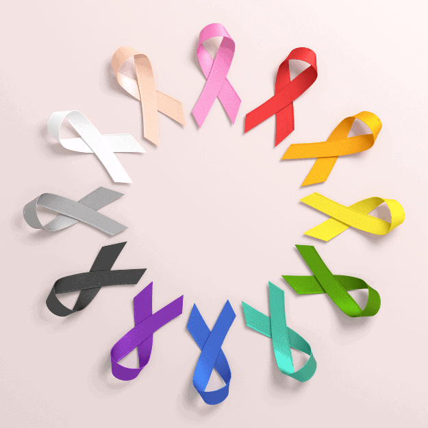 Multi-colored ribbons in a circle depicting Does Avoiding Meat Really Reduce Cancer Risk?