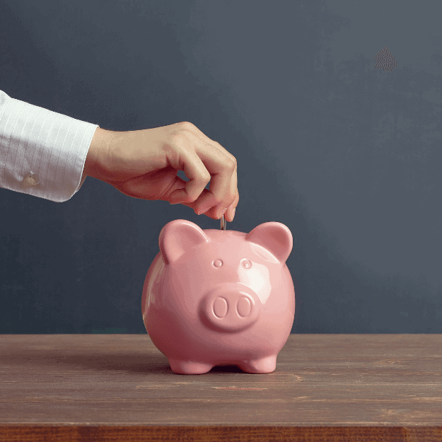 a hand putting coin in a china piggy bank depicting Will You Save Money If You Stop Eating Meat?