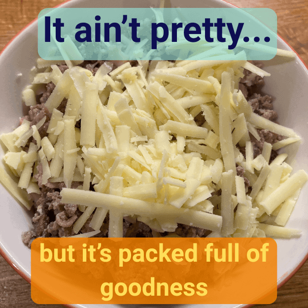 Jims special ground beef  & organ meat dish