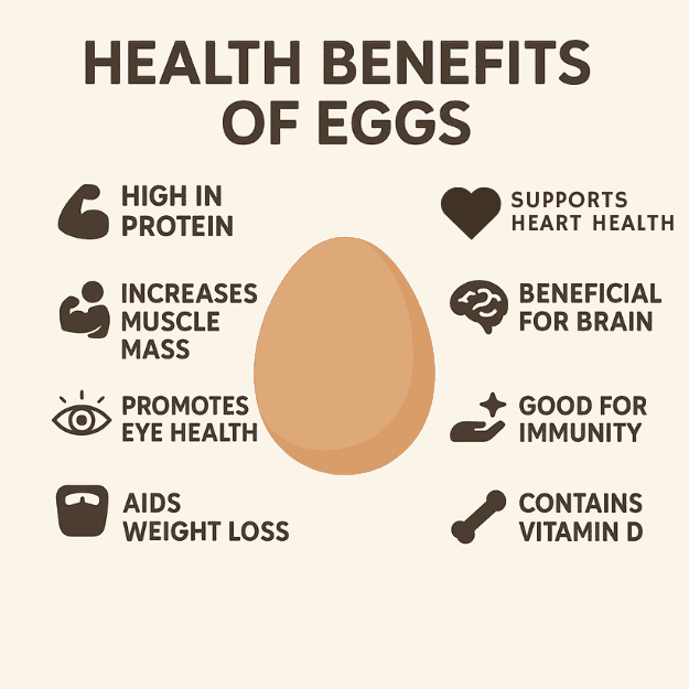 An infographic of the health benefits of eggs