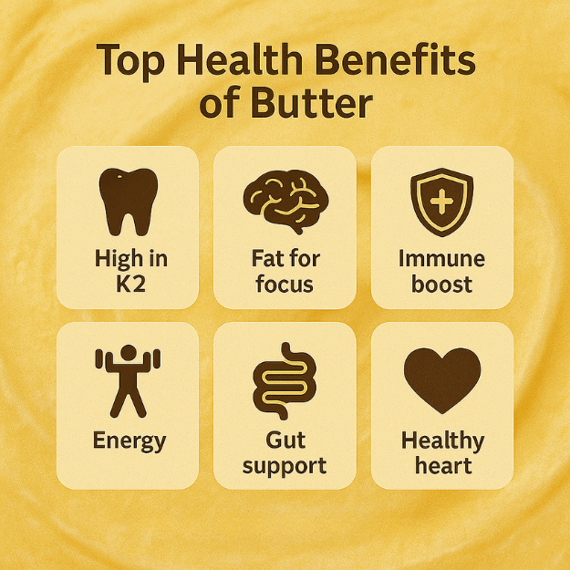 An infographic of the health benefits of butter