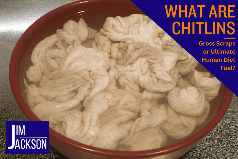 a bowl of raw pigs intestines depicting what are chitlins