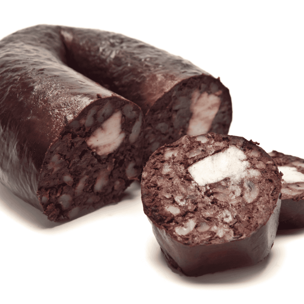 Some raw black pudding